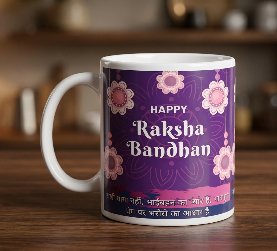 Happy Raksha Bandhan Printed Ceramic Coffee Mug for Brother