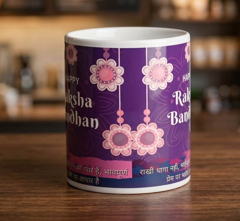 Happy Raksha Bandhan Printed Ceramic Coffee Mug for Brother