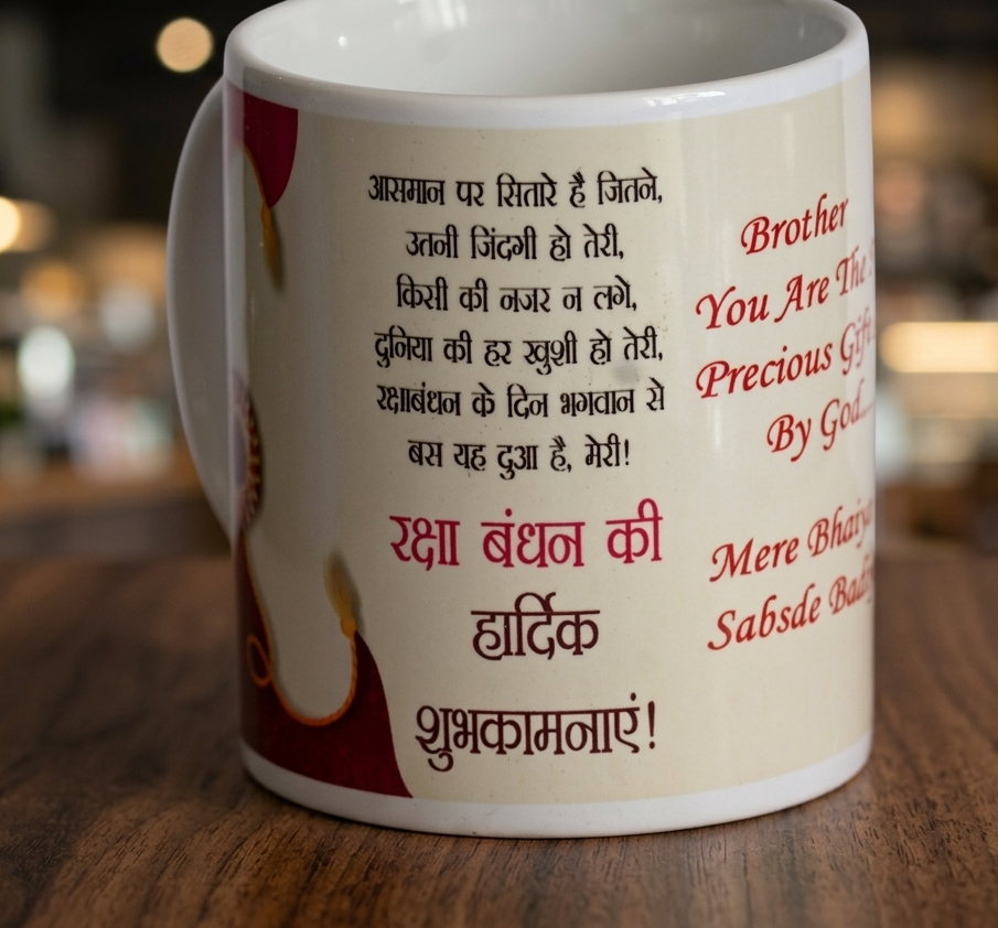 Premium Ceramic Rakhi Special Printed Tea & Coffee Mug