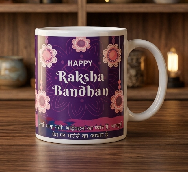 Happy Raksha Bandhan Printed Ceramic Coffee Mug for Brother