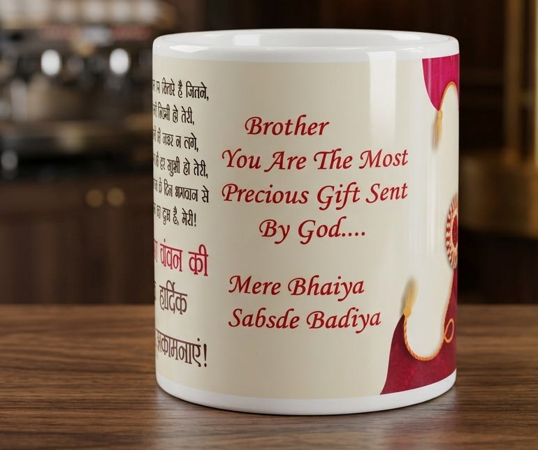 Premium Ceramic Rakhi Special Printed Tea & Coffee Mug