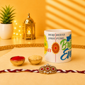 Raksha Bandhan Printed Mug Combo with Rakhi, Roli & Rice