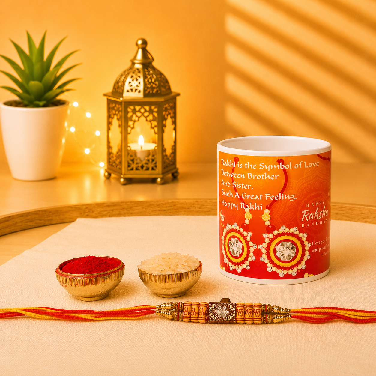 Brother Special Printed Mug Rakhi Set