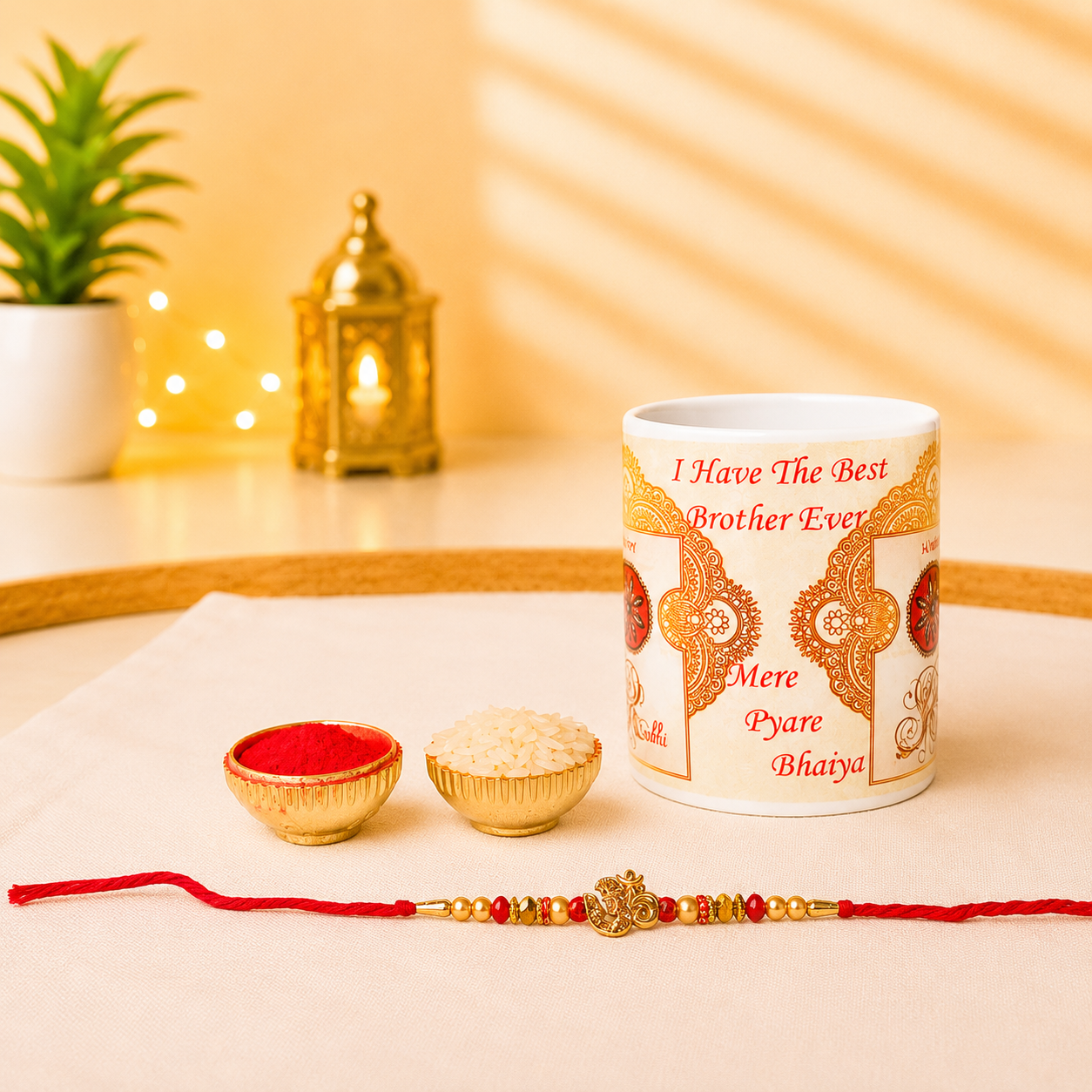 Printed Happy Raksha Bandhan Mug & Rakhi Gift Set