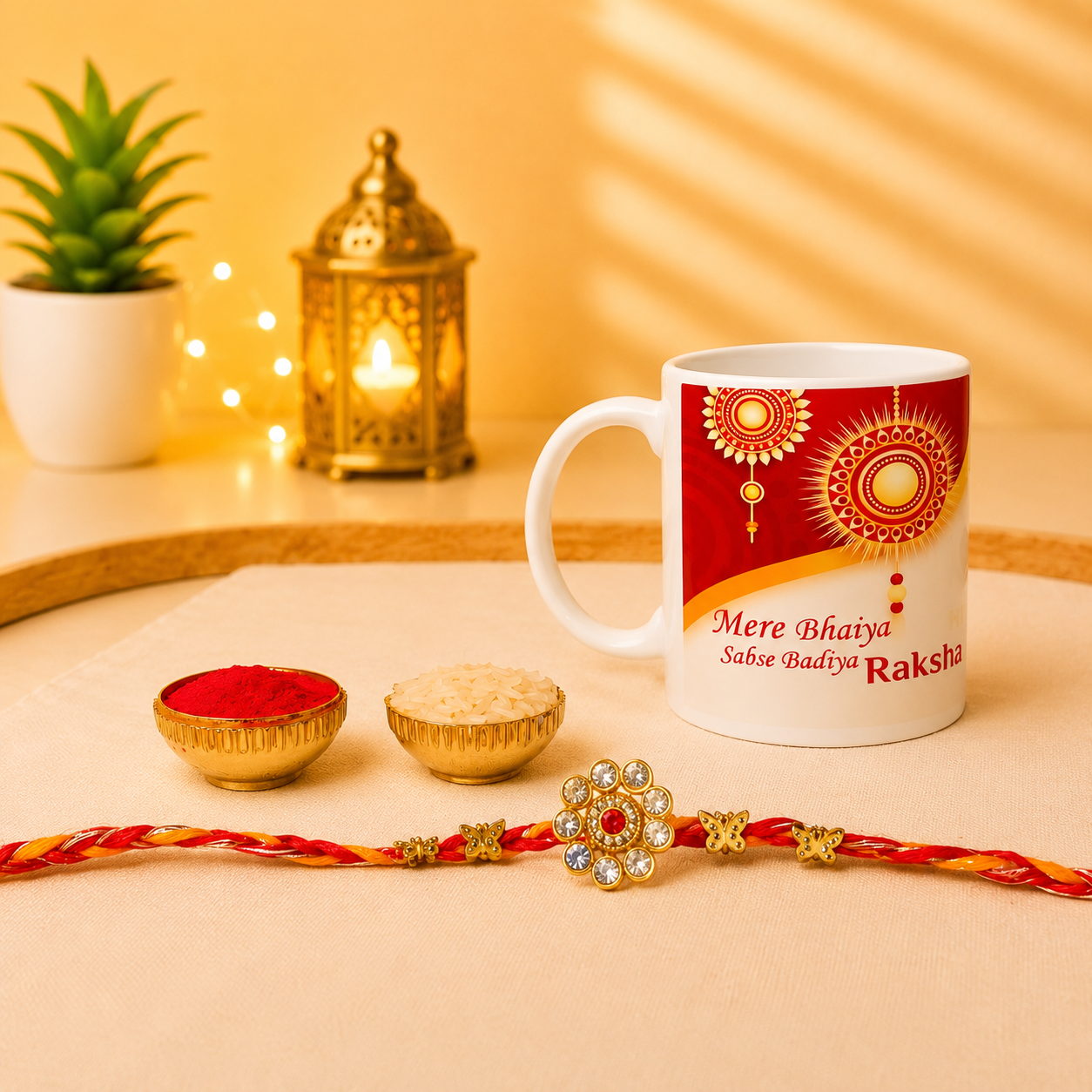 Rakhi Ceremony Combo with Printed Ceramic Mug