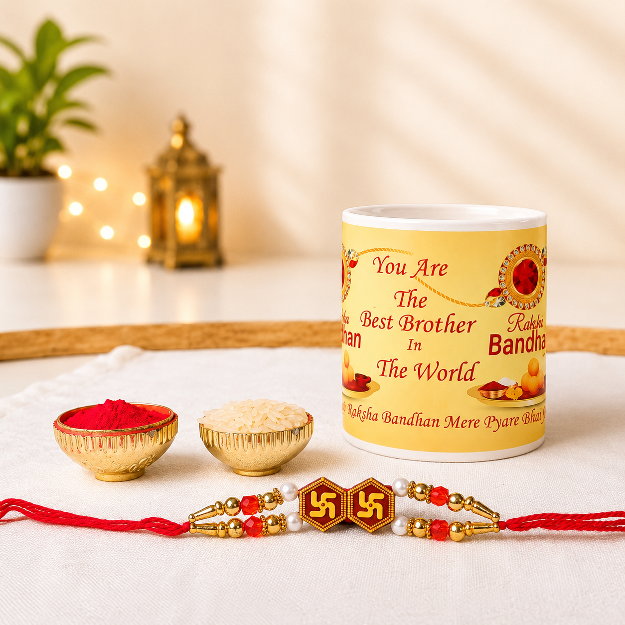 Classic Rakhi Combo with Happy Raksha Bandhan Cup
