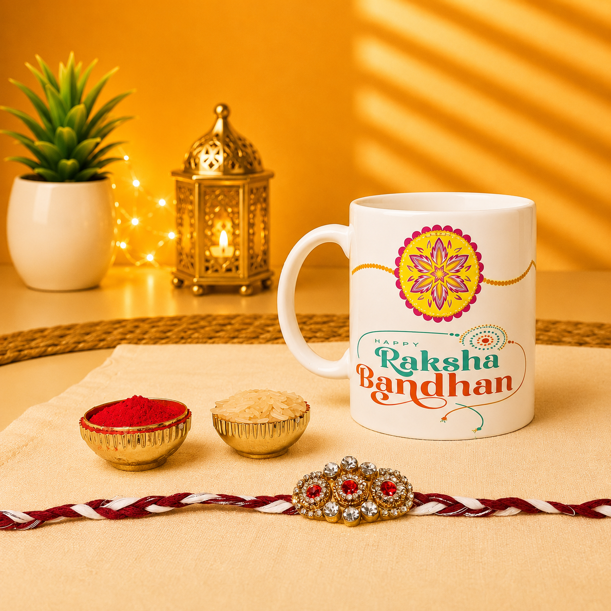 Rakhi Gift Pack with Mug and Pooja Essentials