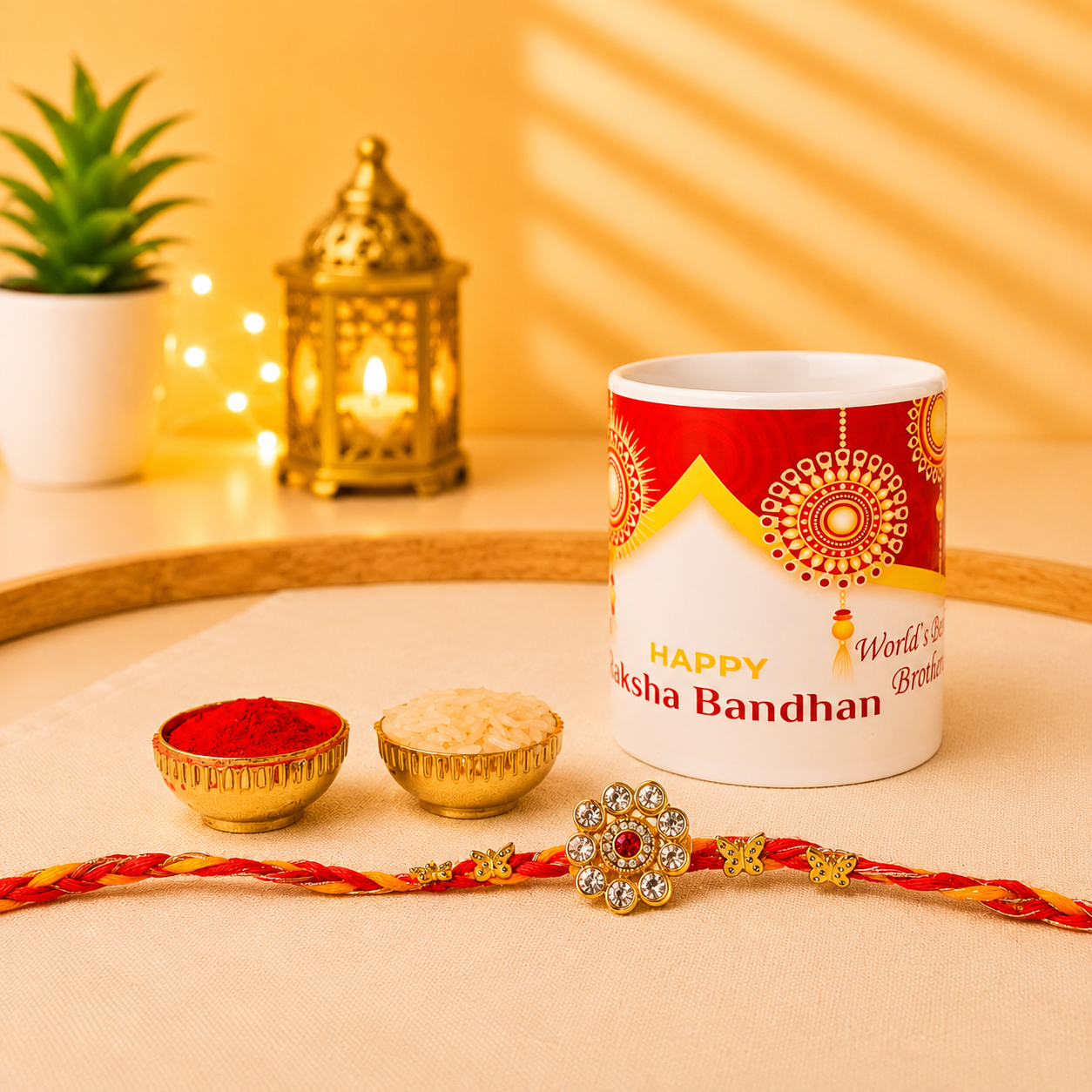 Rakhi Pooja Combo with Printed Mug