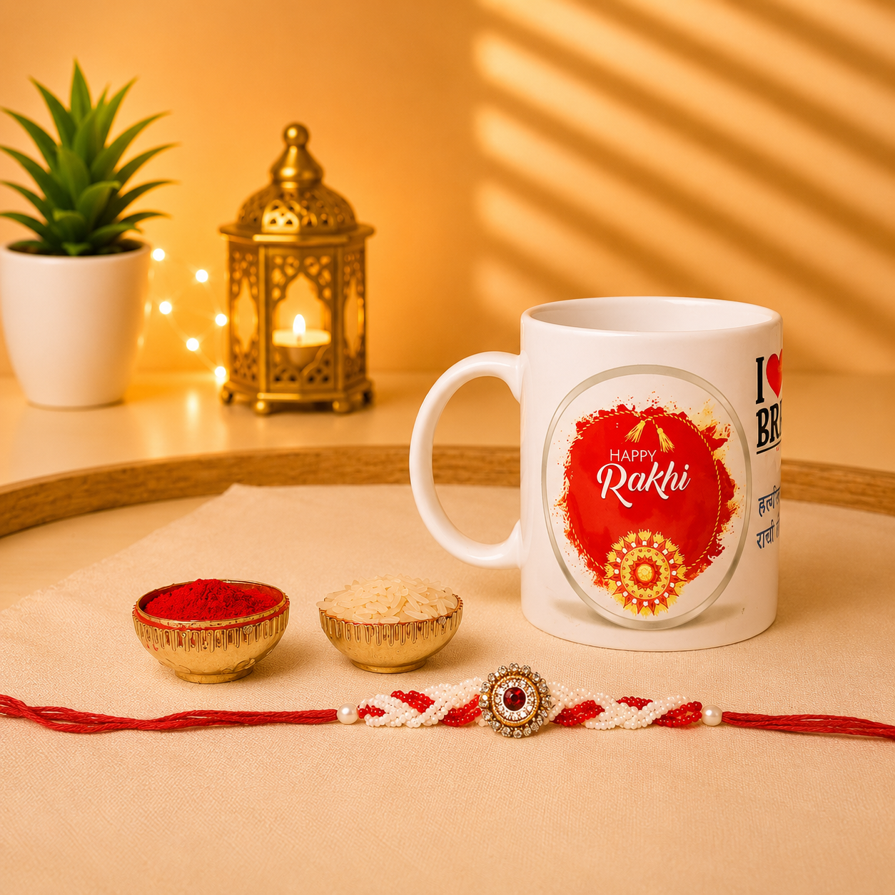 Designer Rakhi Hamper with Coffee Mug